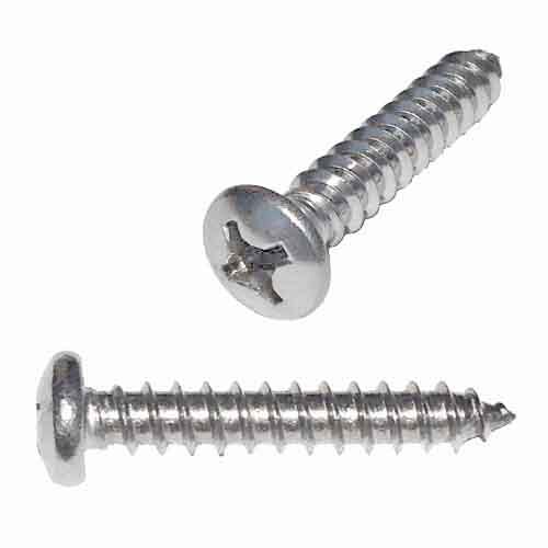 PPTS0102S #10 X 2" Pan Head, Phillips, Tapping Screw, Type A, 18-8 Stainless